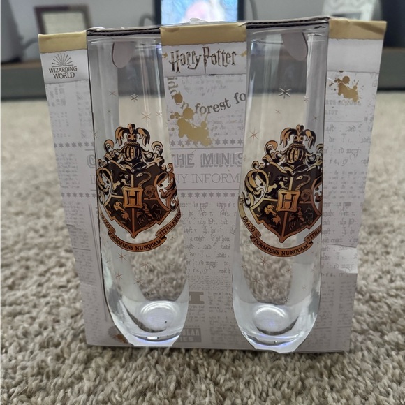 NIB Wizarding World Harry Potter Hogwarts Stemless Drinking Glass Set of 2 - Picture 1 of 6